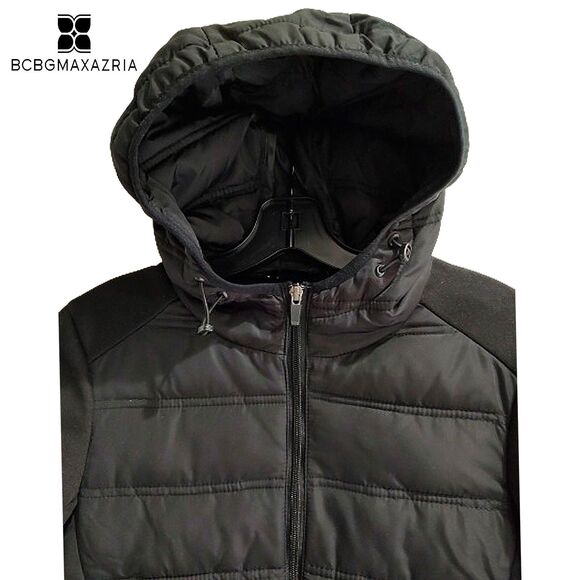 BCBGMAXARZIA NEW Peplum Quilted Hooded Lightweight Puffer Jacket S - Picture 6 of 12